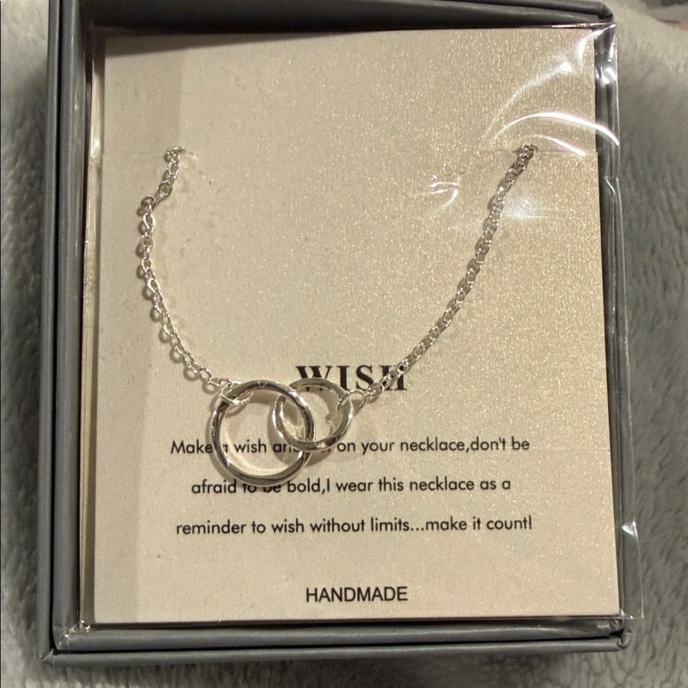 Silver Necklace with Interlocking Rings